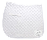 White saddle pad with black MDA logo